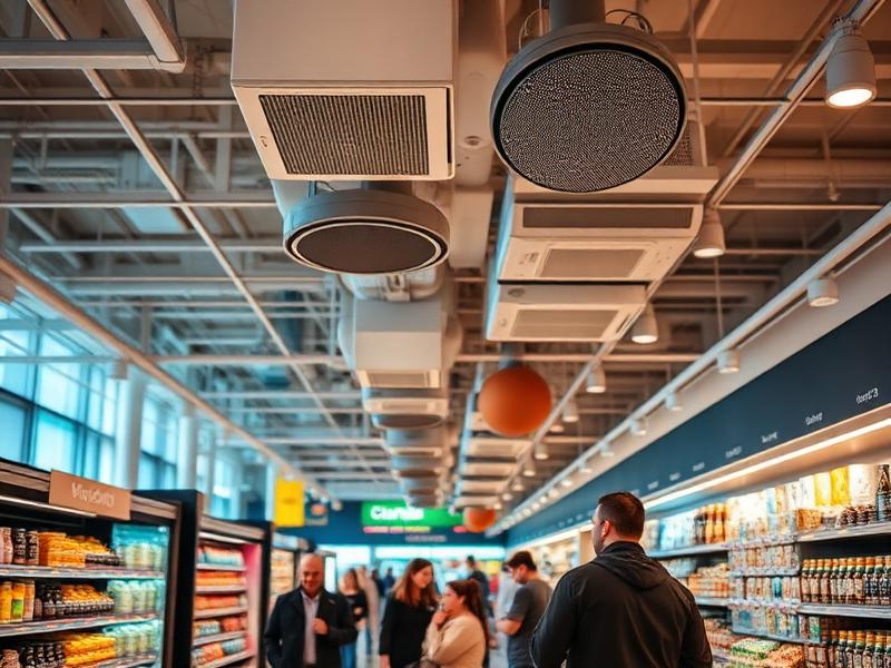 Supermercado com rádio indoor da Audio Vox em funcionamento